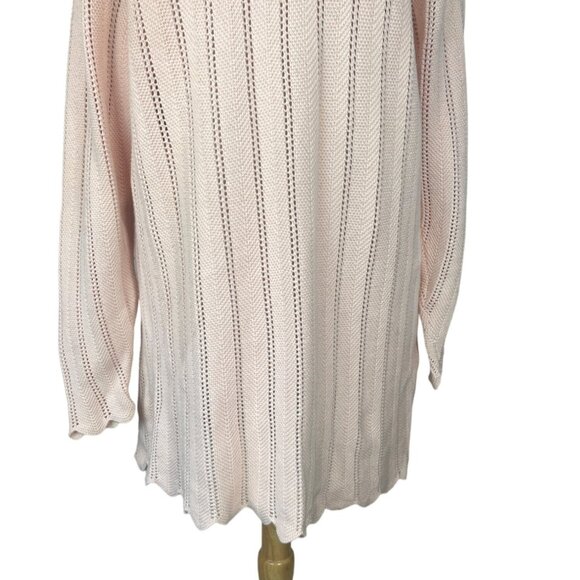 Vintage 525 Tunic Sweater Womens Large Light Pink Made in USA Cotton - Picture 5 of 7